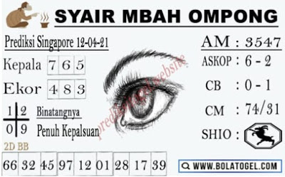Syair SGP mbah ompong 12 April 2021